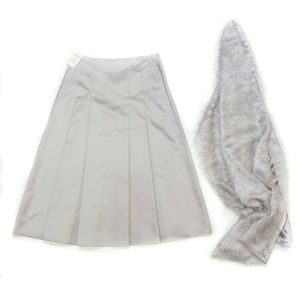 Satin 8 Skirt & Wrap Gray Long A Line Formal
